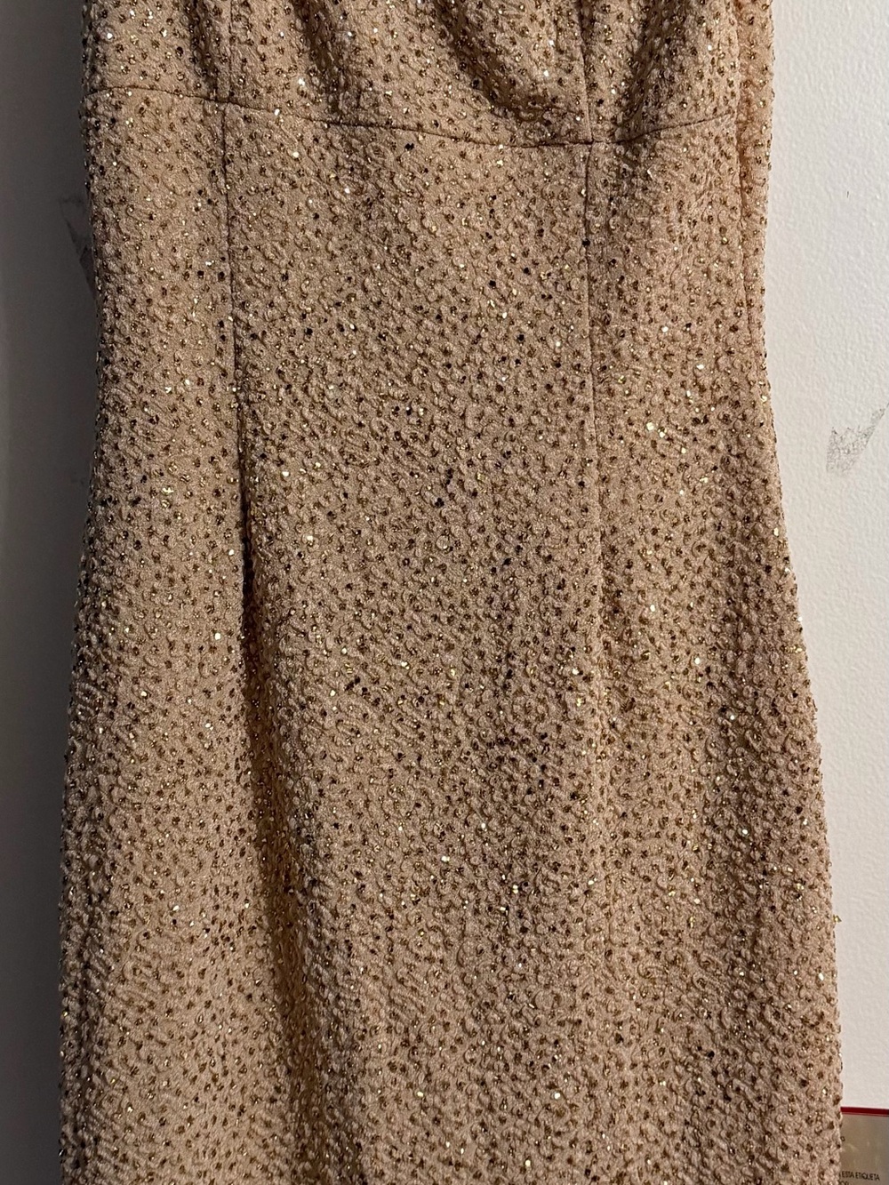 Beaded Champagne Evening Dress - Large Women's Sparkle